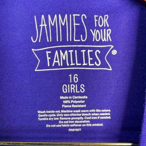 JAMMIES FOR YOR FAMILIES Girls Blue Graphic Christmas Holiday Pajama Set Size 16 - Picture 7 of 9